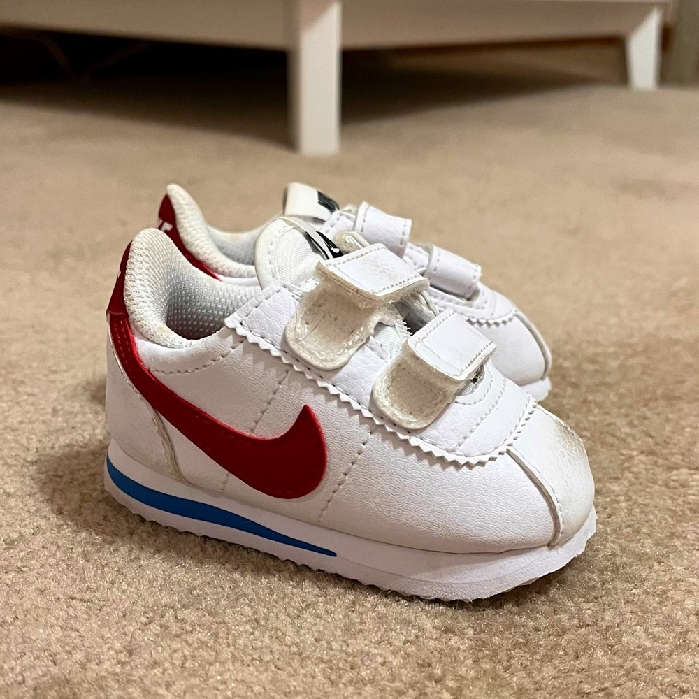 Nike Cortez Toddler White and Red Sneakers